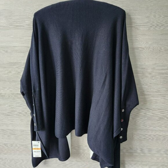 Alfani Womens Black Striped Open Front Dolman Sleeve Wrap Cardigan Sweater PS - Picture 14 of 16